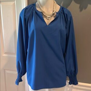 Royal Blue Peasant Top